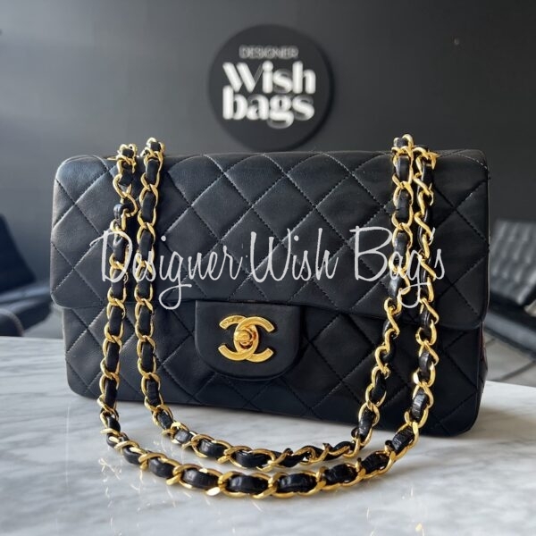 vintage chanel classic flap small black