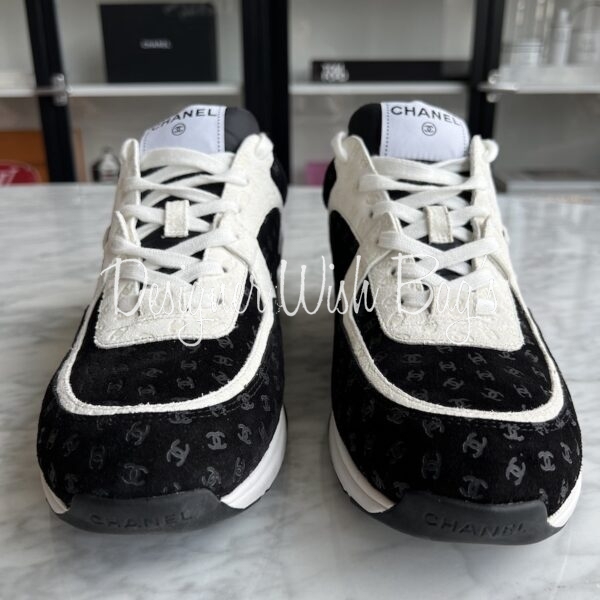 chanel white black sneakers