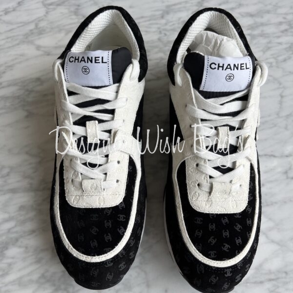 chanel black white sneakers