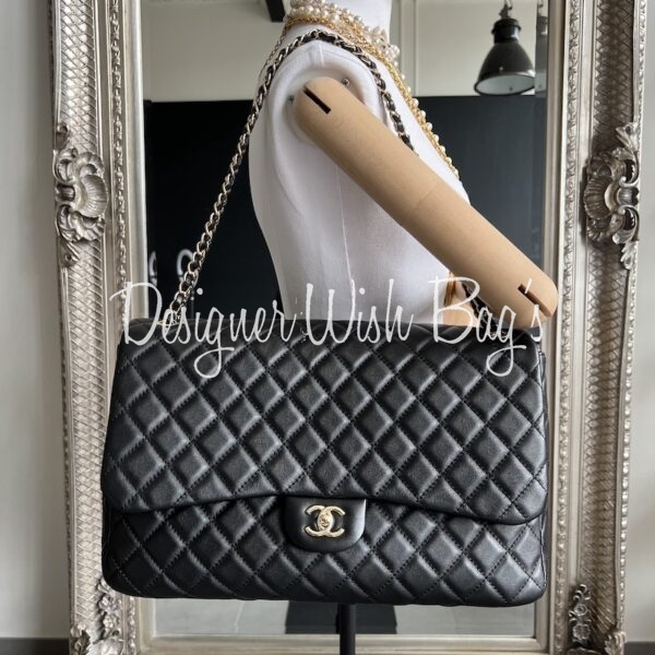 Chanel XL Flap Black Gold - Designer WishBags