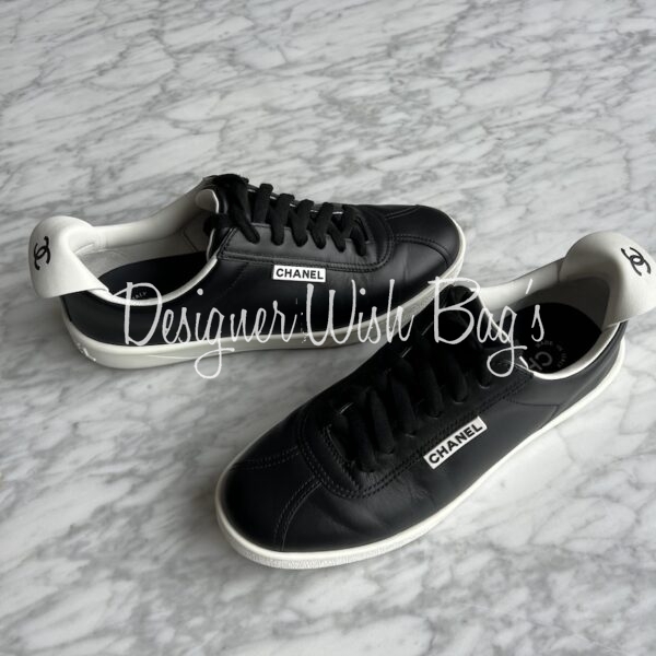 Chanel Black Leather Sneakers