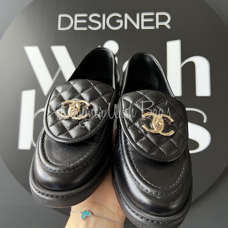 Chanel Black Loafers GHW