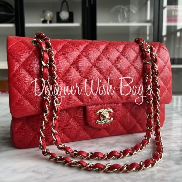 chanel flap bag red leather