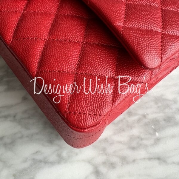 Chanel Classic Medium Red Caviar