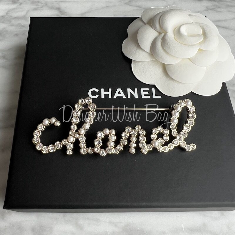 Chanel CC Brooch Black White