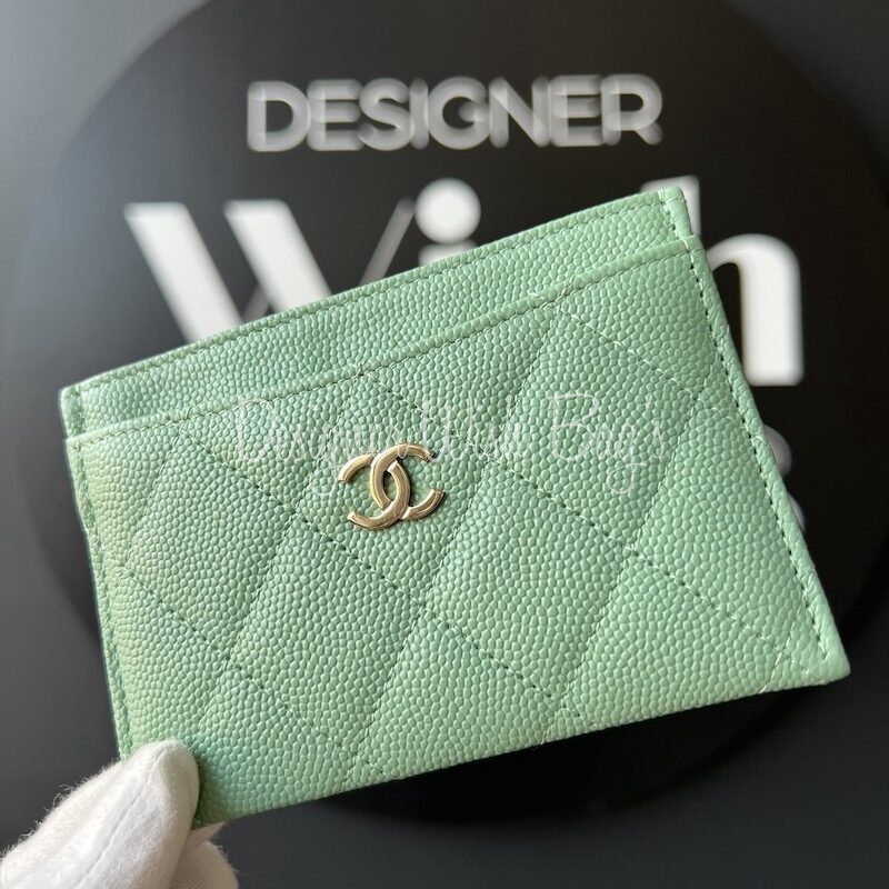 Chanel Card Holder Tiffany Green