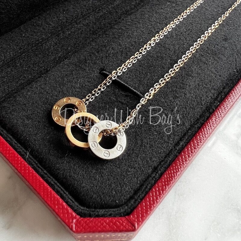 CRB7219500 - LOVE necklace, 2 diamonds - Yellow gold, diamonds - Cartier