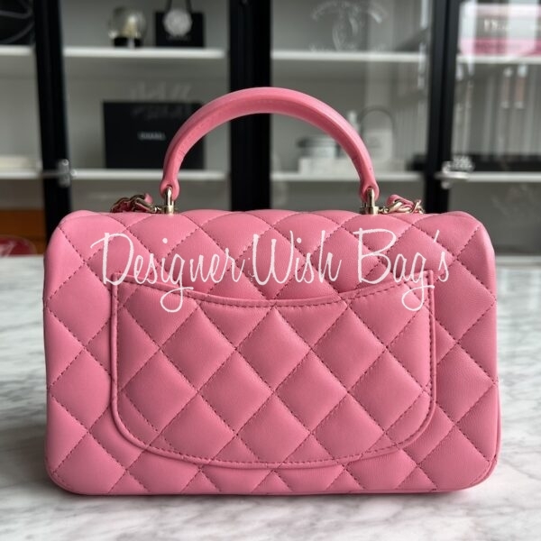 Chanel Mini Top Handle Pink - Designer WishBags