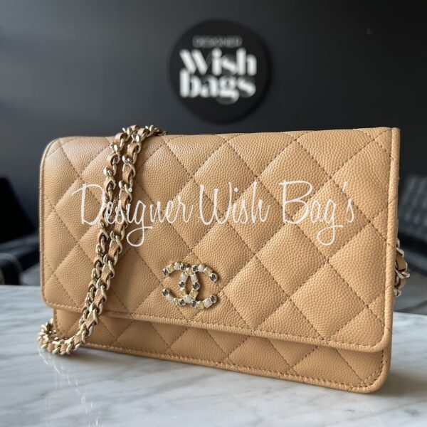Chanel WOC Beige caviar GHW Stones CC - Designer WishBags