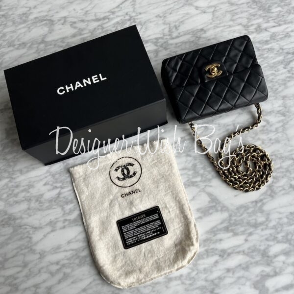 Black Interior! Chanel Black Diana Quilted Lambskin Small with 24k