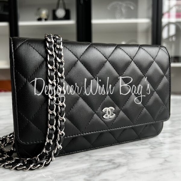 Chanel Black Caviar/Lamb Cross Body Woc - Vintage Lux