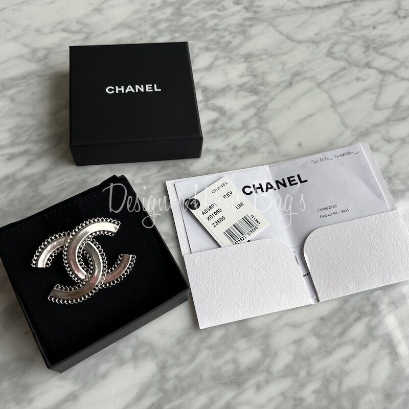 Chanel CC Brooch Silver - Designer WishBags
