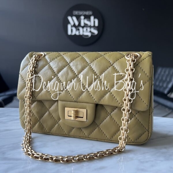 Chanel Mini Reissue Khaki Green Gold hdw - Designer WishBags