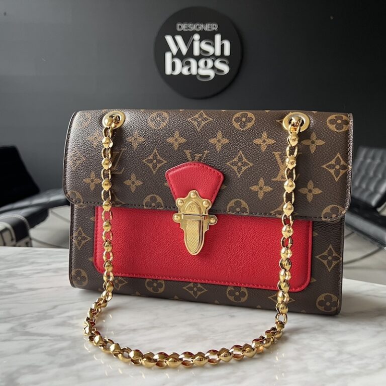 Louis Vuitton Victoire Monogram Canvas with Red Calf Leather