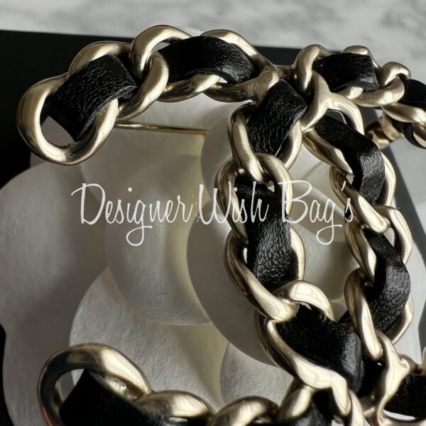 Chanel CC Leather Brooch - Designer WishBags