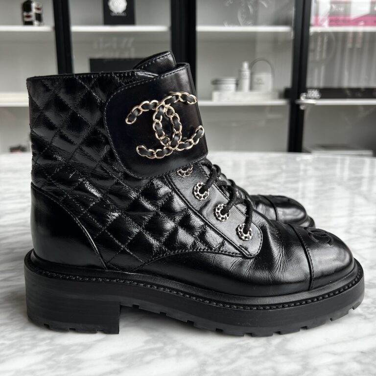 Chanel Combat Black Boots - Designer WishBags - now part of  display picture 1
