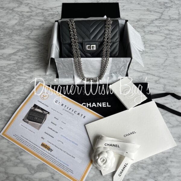 Chanel Mini Reissue Grey Calf Silver Hardware - Designer