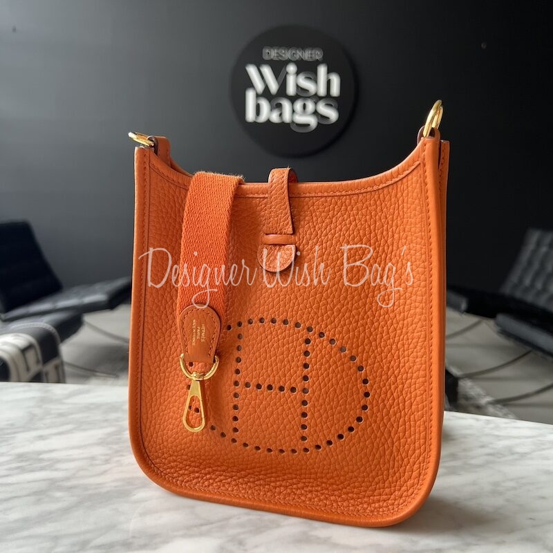Orange Hermes Evelyne Wallet Hermès Evelyne Mini Orange Gold