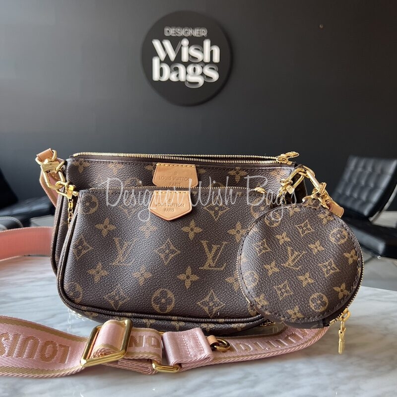 Louis Vuitton Multi Pochette Accessoires Monogram Pink Strap Louis Vuitton Multi Pochette Accessoires Monogram Pink Strap