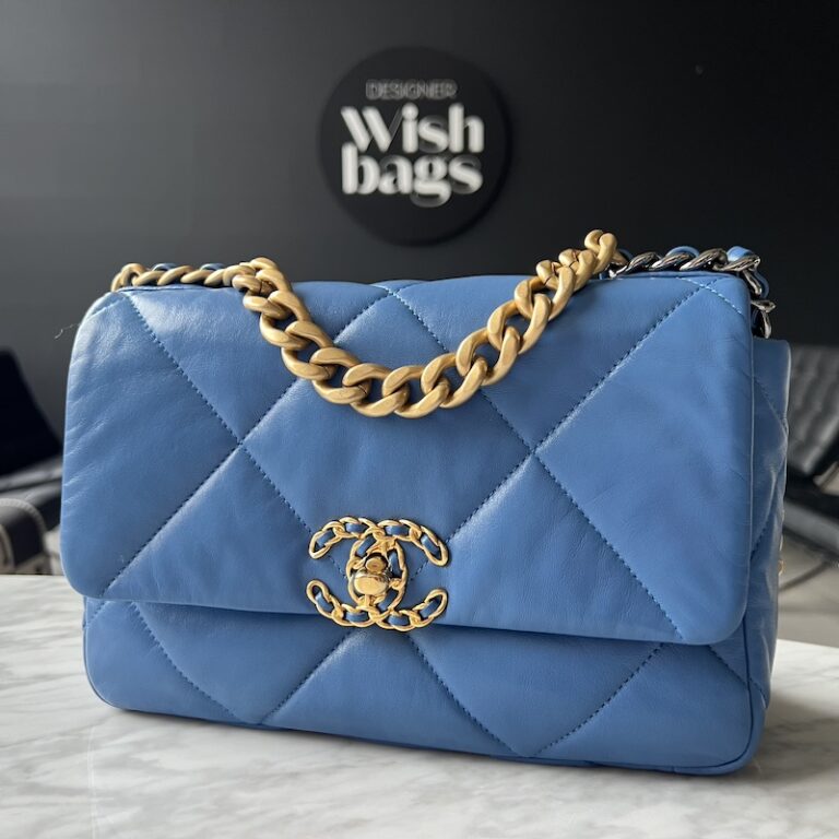 Chanel 19 Blue Lambskin Small Size 21P - Designer WishBags - now
