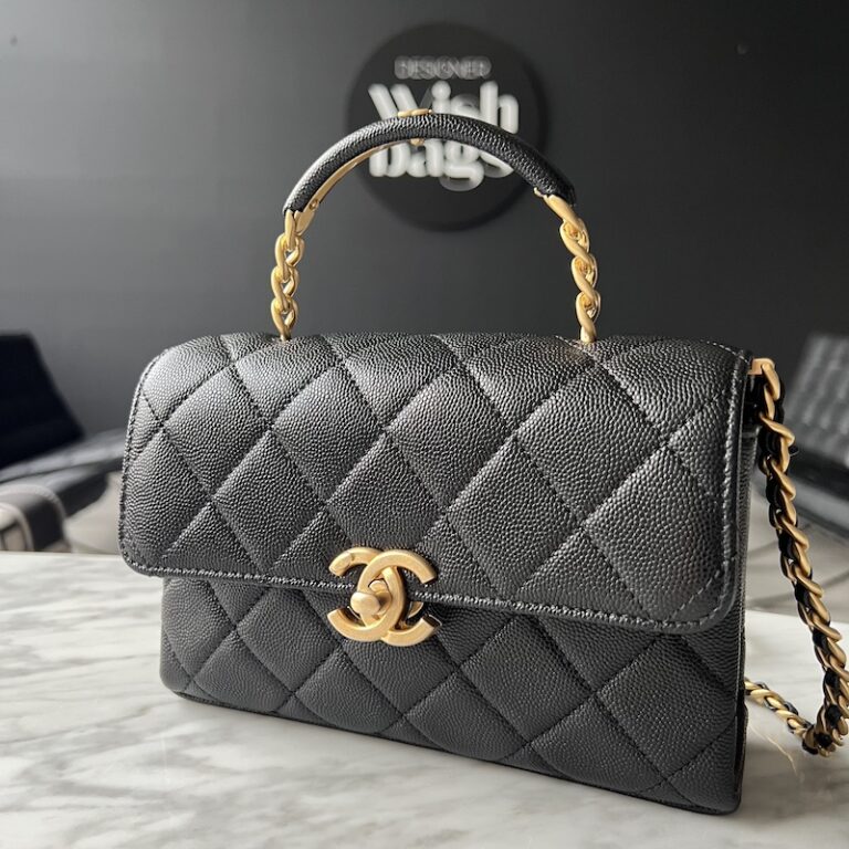 Chanel Mini Top Handle Carry Me Black Caviar Gold Hdw - Designer