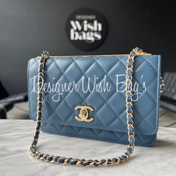 Chanel WOC Trendy CC Blue Lambskin Gold Hardware - Designer