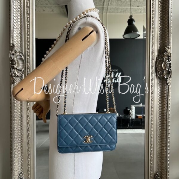 Chanel WOC Trendy CC Blue Lambskin Gold Hardware - Designer