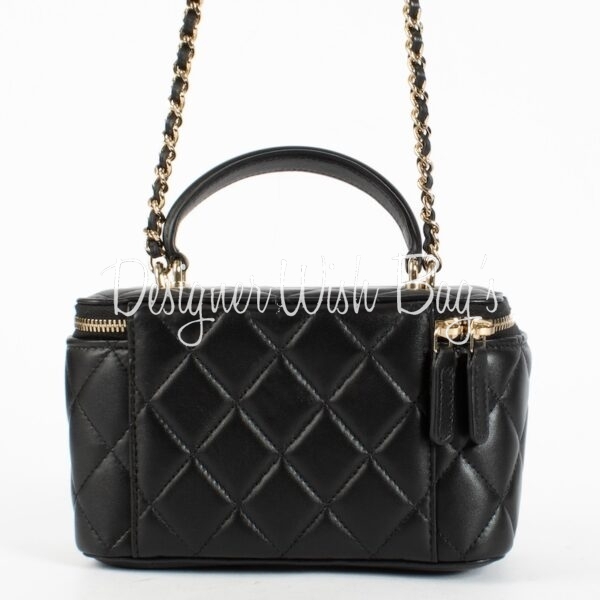 Chanel Black Lambskin Long Vanity with Chain - Designer WishBags